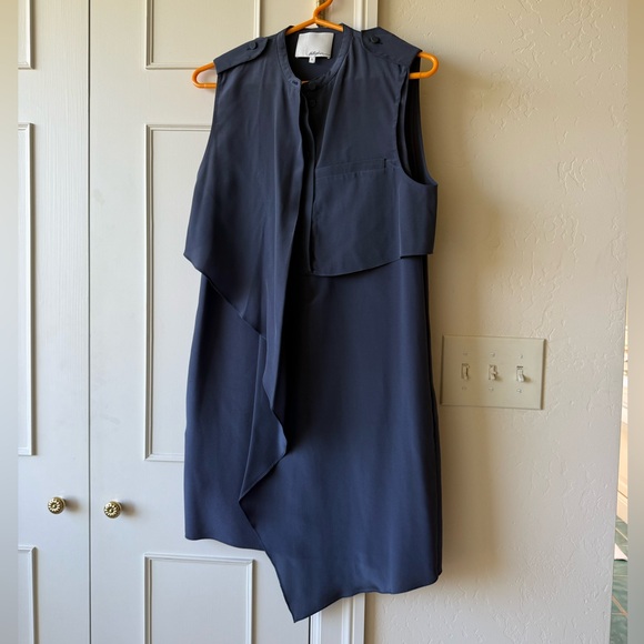3.1 Phillip Lim Silk Mini Dress in Navy Blue Size 2 - Picture 4 of 10